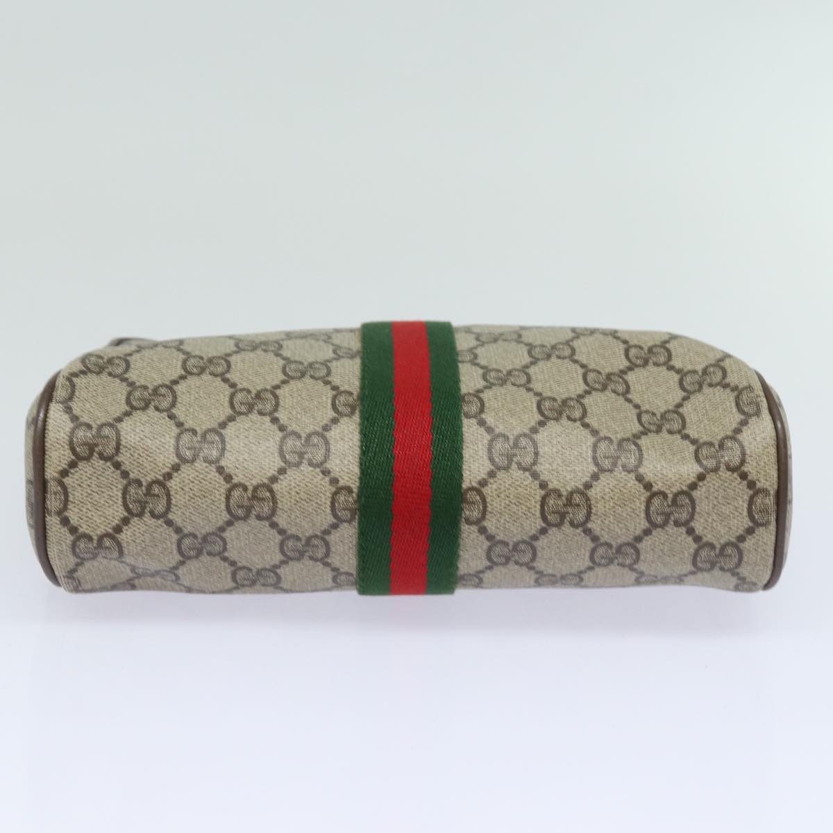 GUCCI GG Supreme Web Sherry Line Clutch Bag PVC Beige 89 01 012 Auth bs15510