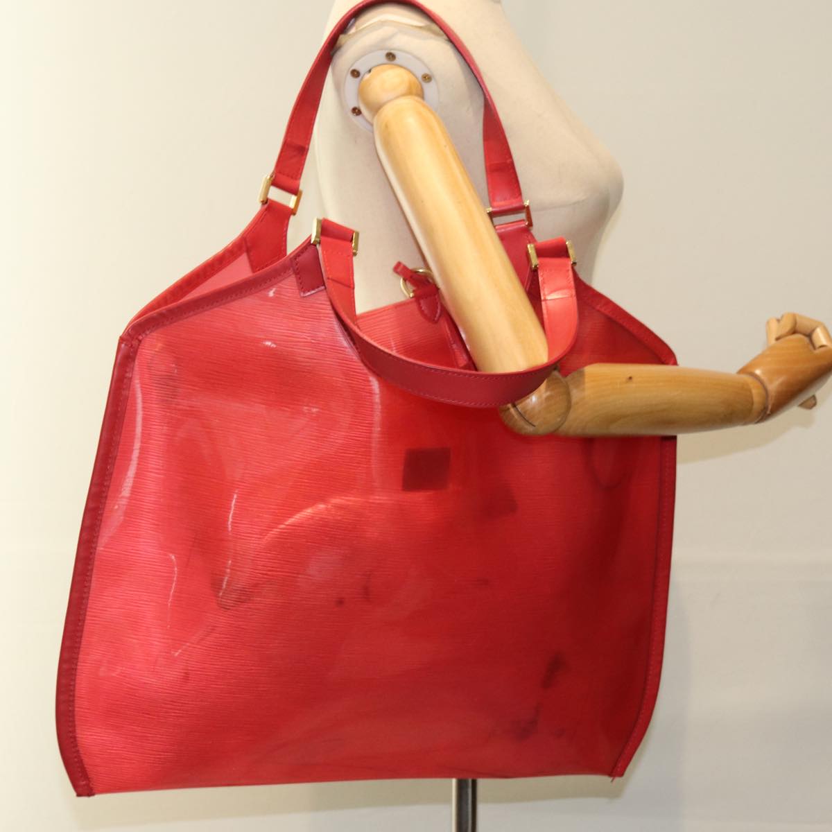 LOUIS VUITTON Epi Plage Lagoon Bay Tote Bag Red M92150 LV Auth bs15512