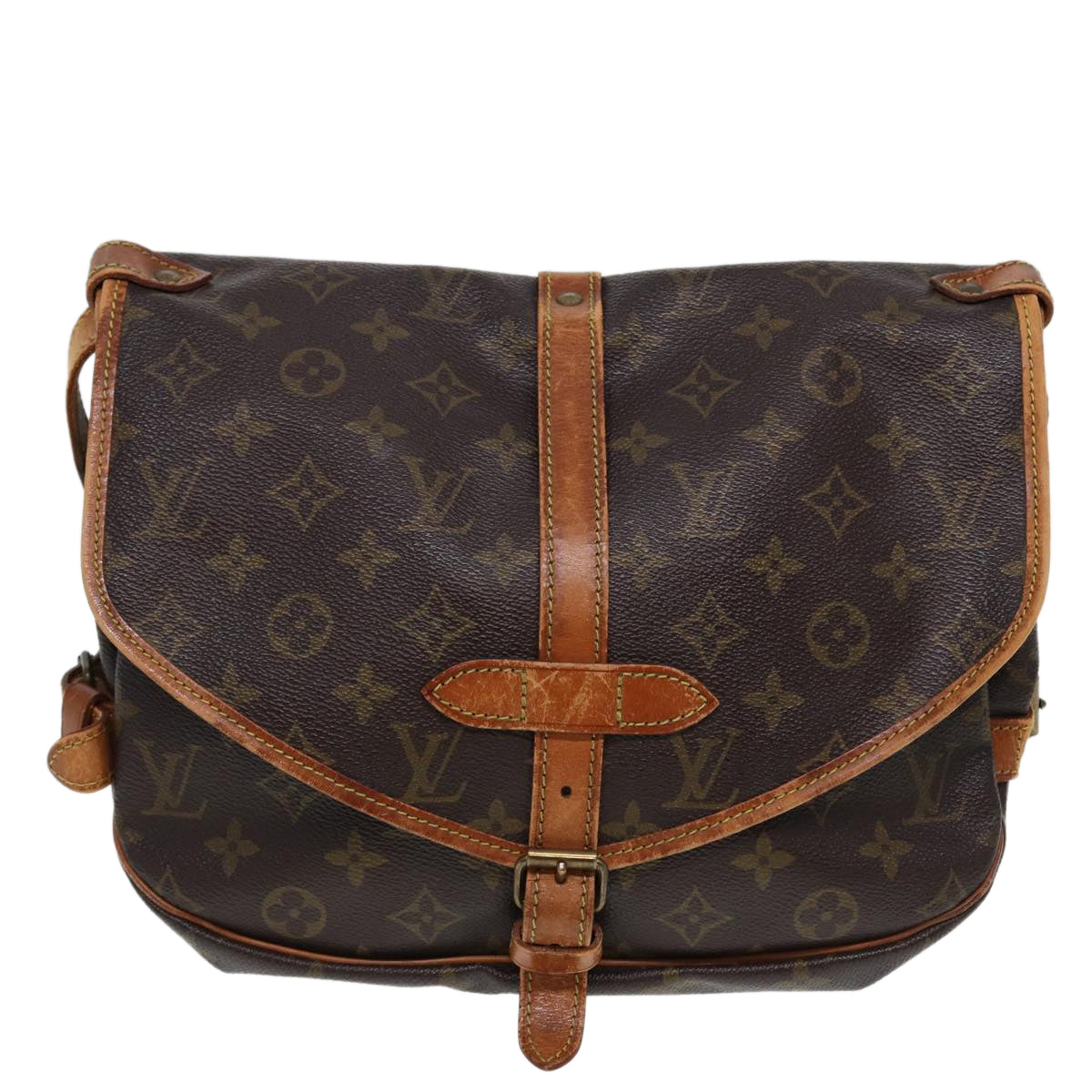 LOUIS VUITTON Monogram Saumur 30 Shoulder Bag M42256 LV Auth bs15517