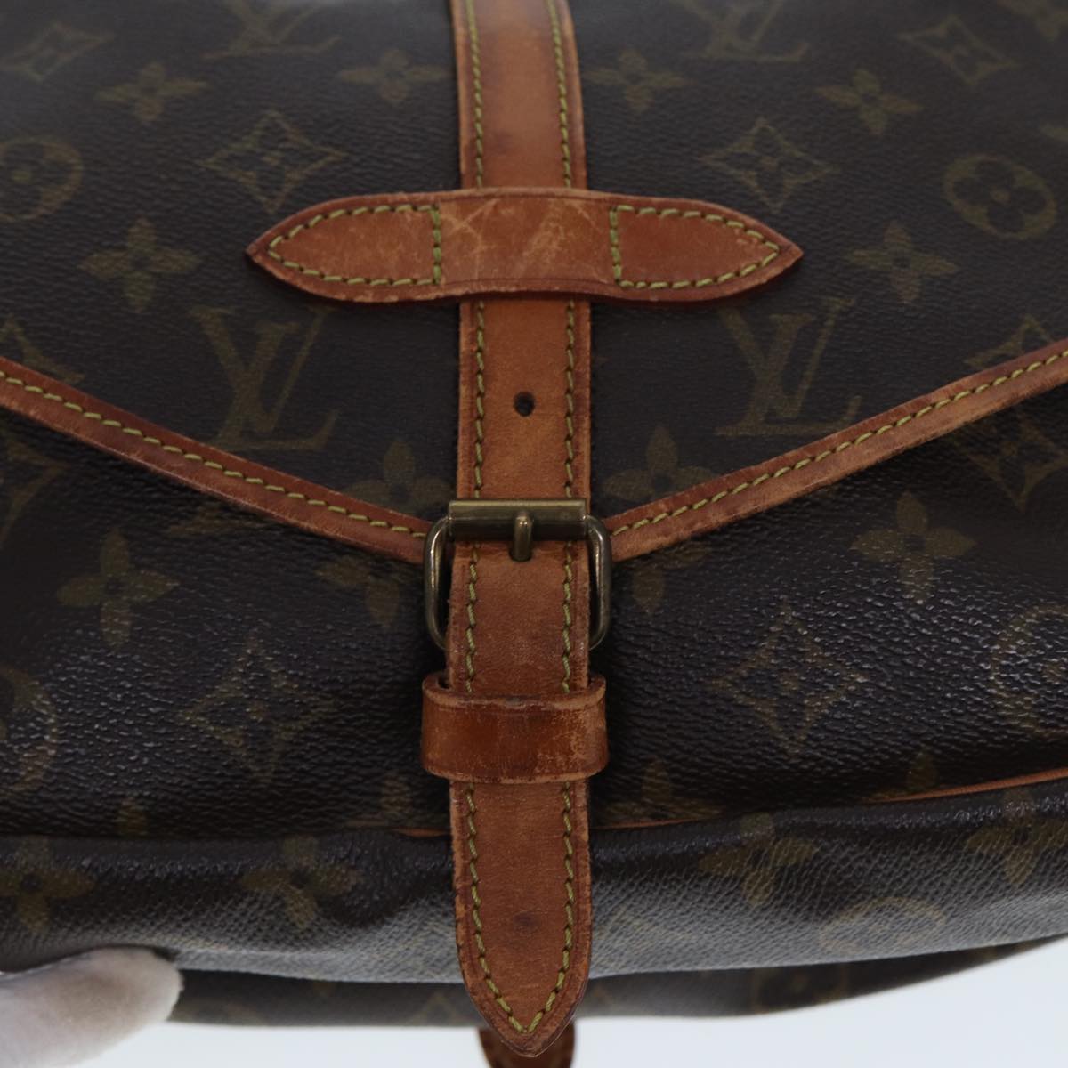 LOUIS VUITTON Monogram Saumur 30 Shoulder Bag M42256 LV Auth bs15517