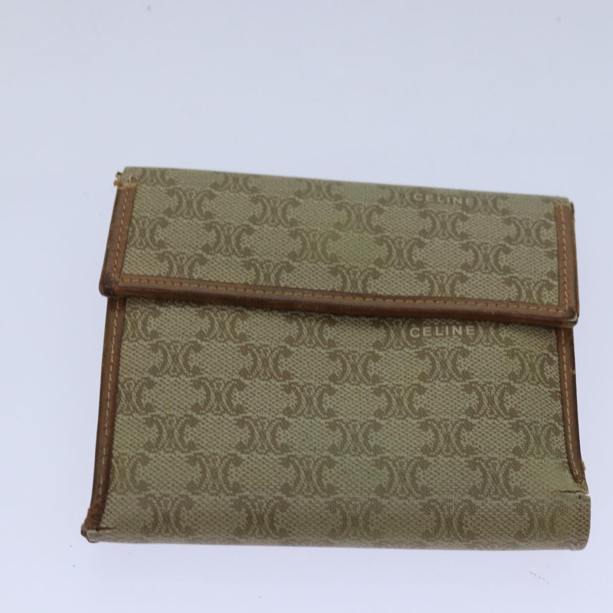 CELINE Macadam Canvas Wallet 5Set Brown Beige Auth bs15525