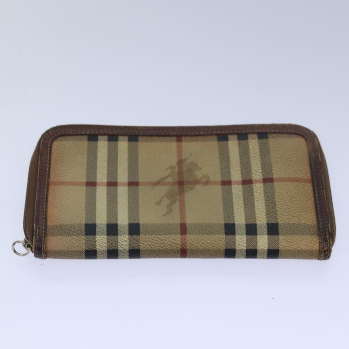 BURBERRY Nova Check Wallet PVC Leather 8Set Beige Auth bs15527