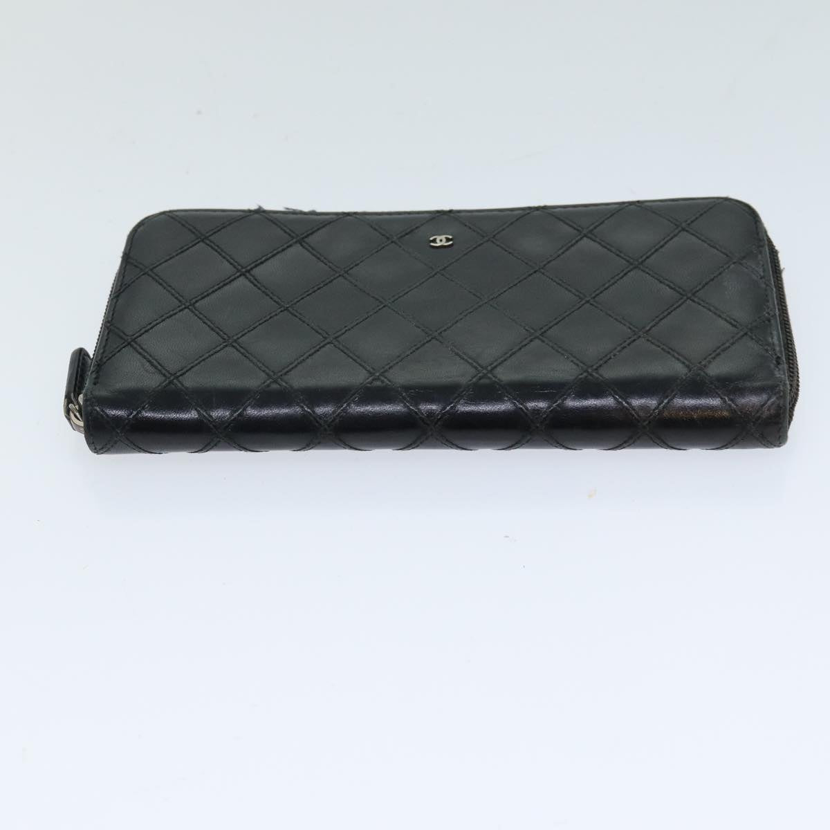 CHANEL Wallet Leather 2Set Black CC Auth bs15528