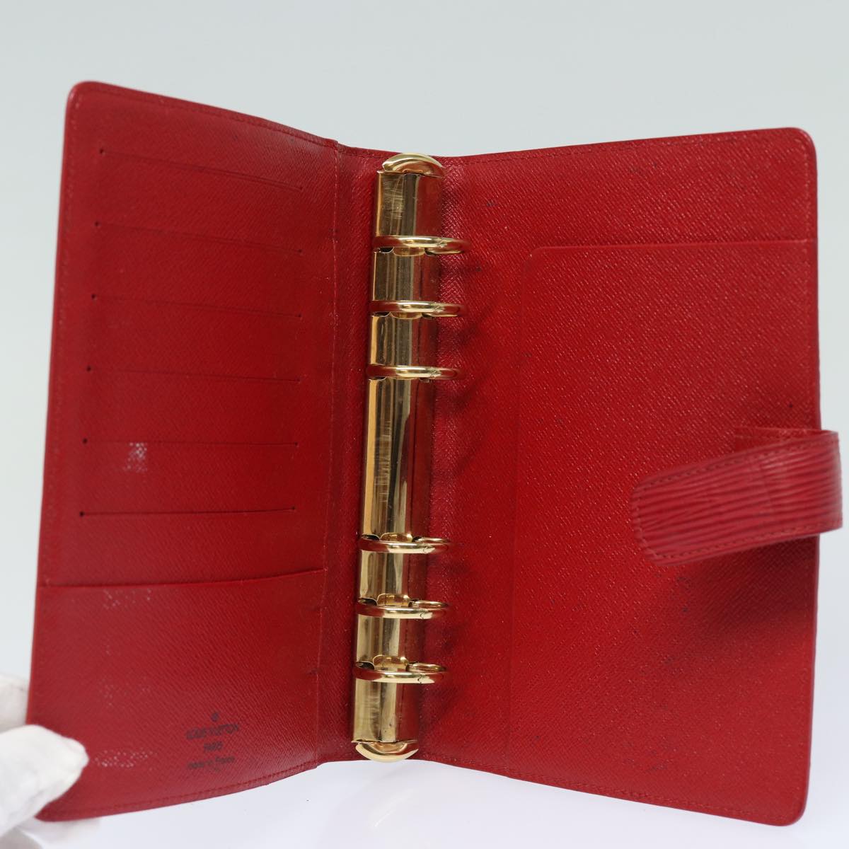 LOUIS VUITTON Epi Agenda MM Day Planner Cover Red R20047 LV Auth bs15560