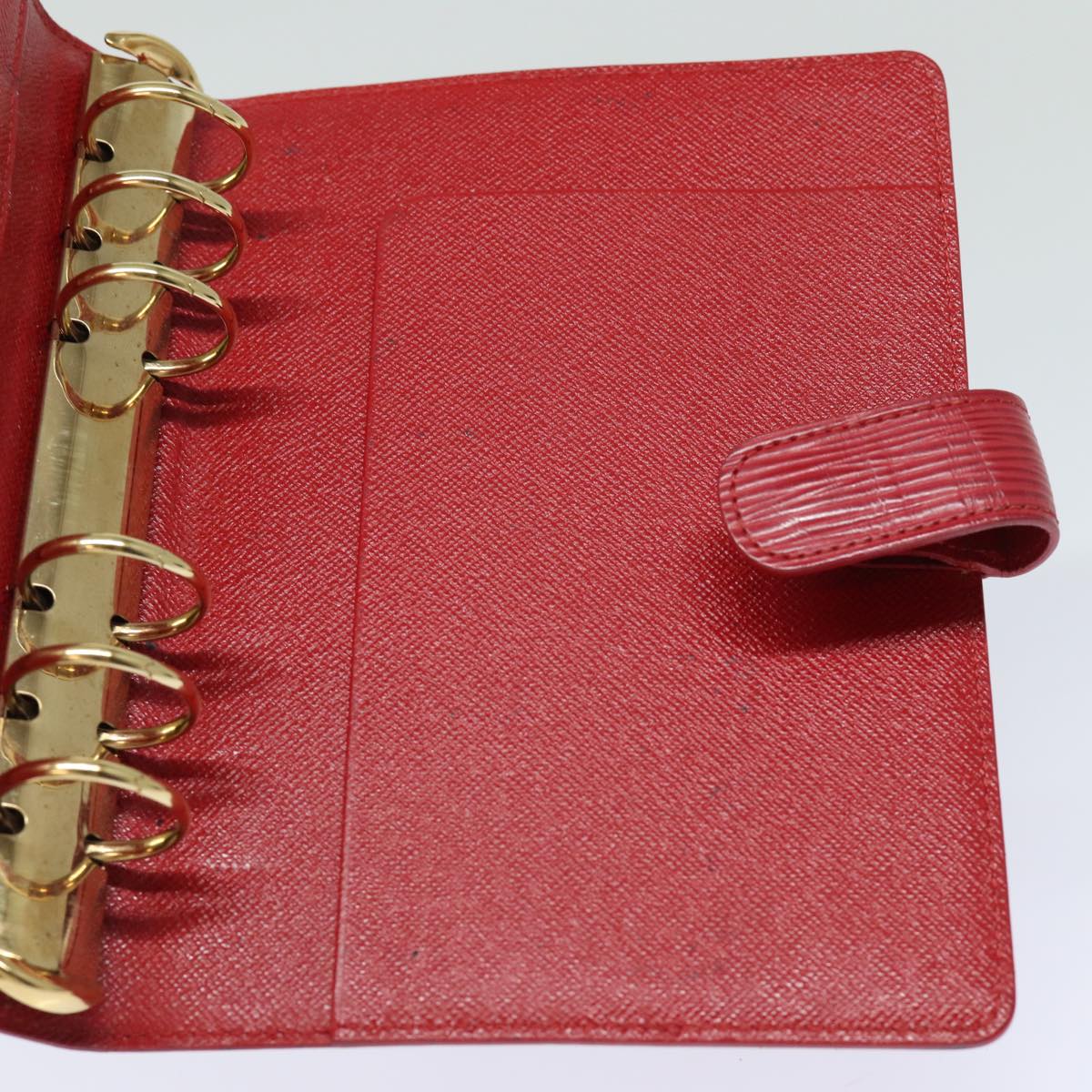 LOUIS VUITTON Epi Agenda MM Day Planner Cover Red R20047 LV Auth bs15560