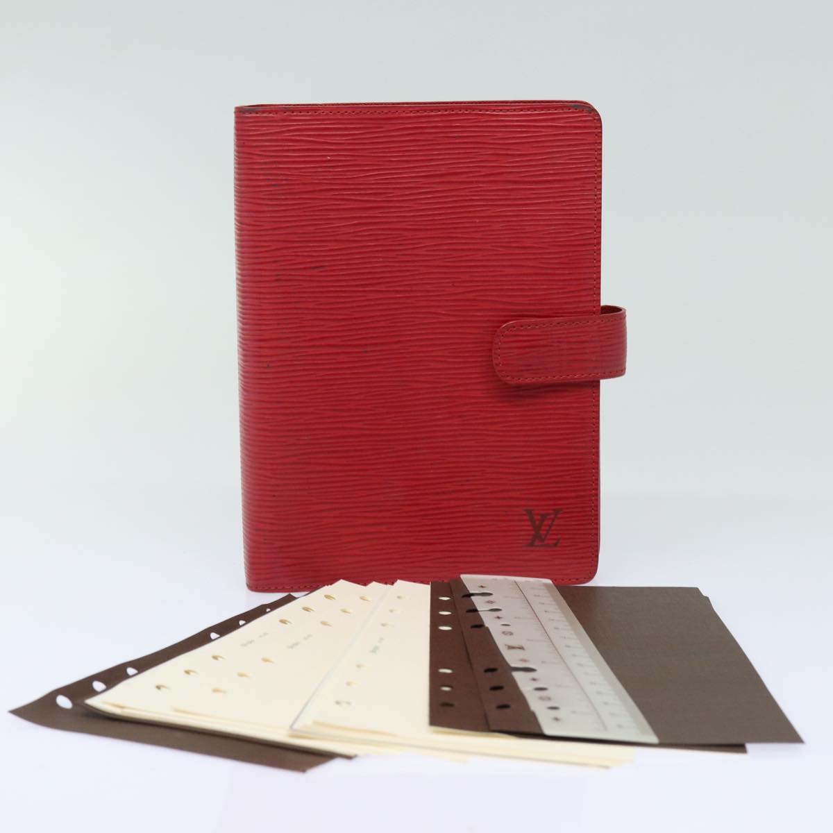 LOUIS VUITTON Epi Agenda MM Day Planner Cover Red R20047 LV Auth bs15560