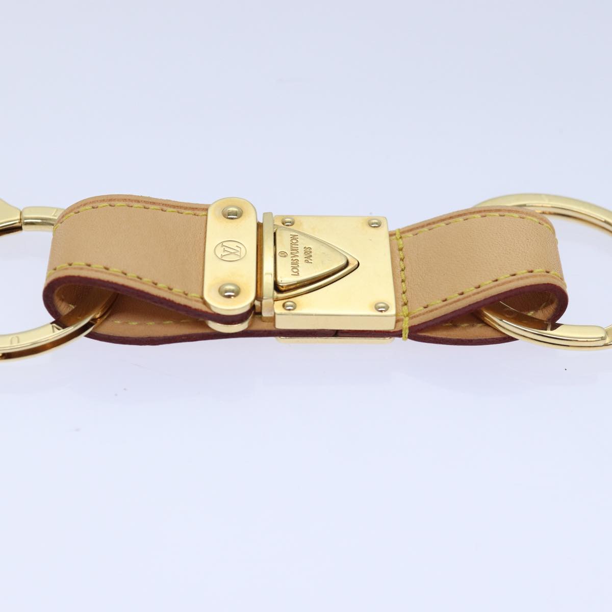 LOUIS VUITTON Porte Cles Vallee Key Holder Leather Beige M85033 LV Auth bs15562