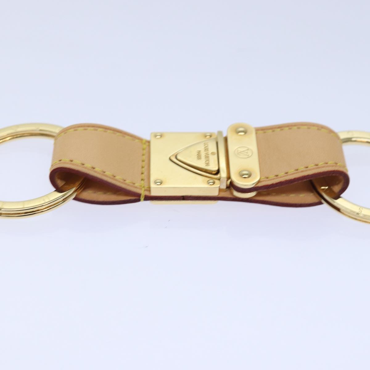 LOUIS VUITTON Porte Cles Vallee Key Holder Leather Beige M85033 LV Auth bs15562