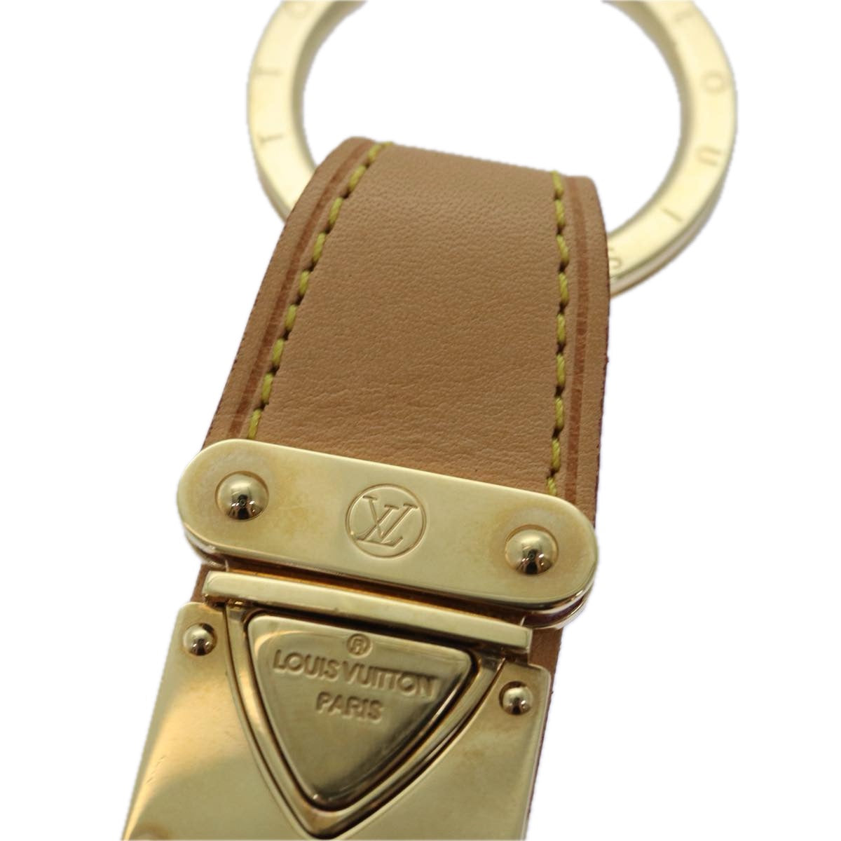 LOUIS VUITTON Porte Cles Vallee Key Holder Leather Beige M85033 LV Auth bs15562