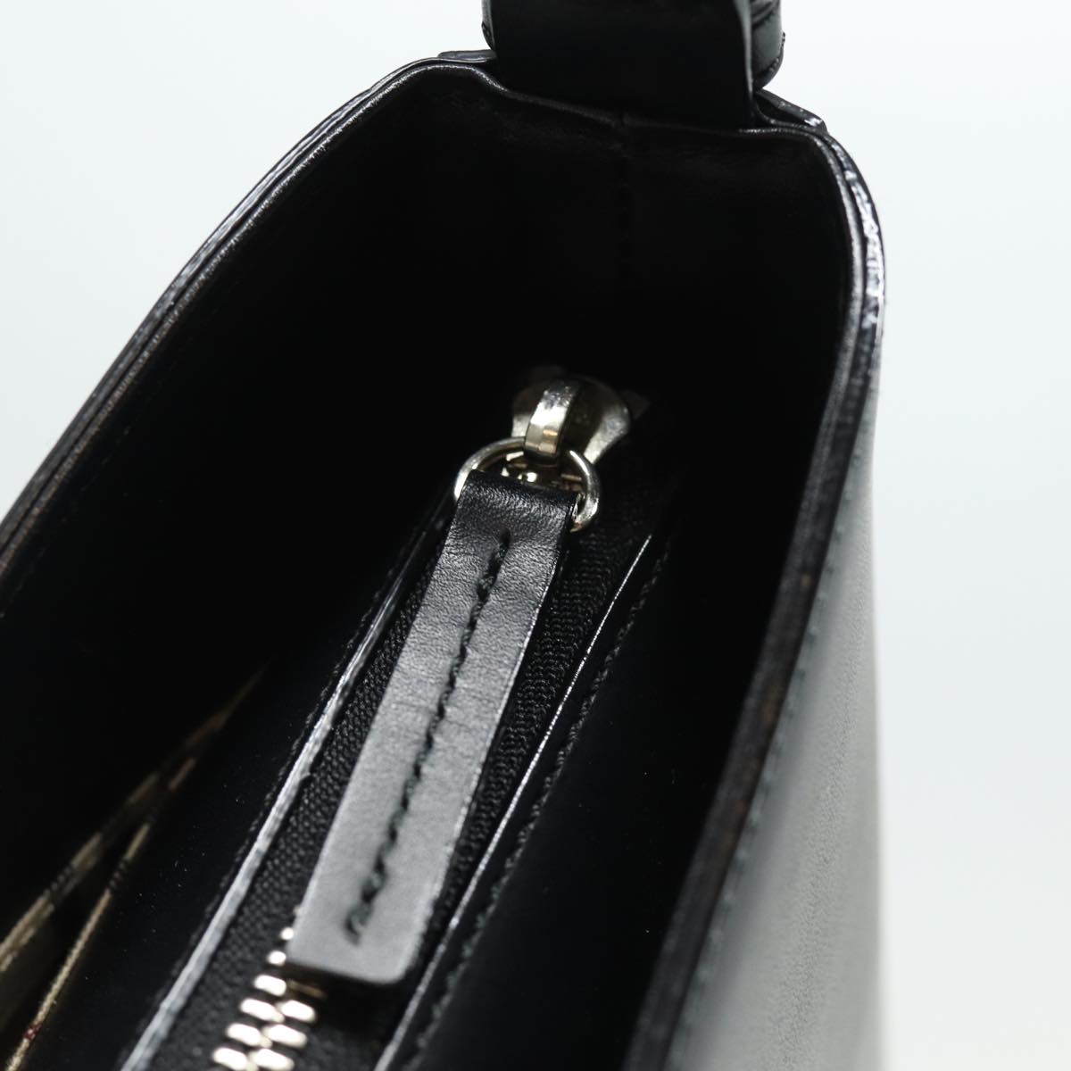 BURBERRY Shoulder Bag Leather Black Auth bs15614