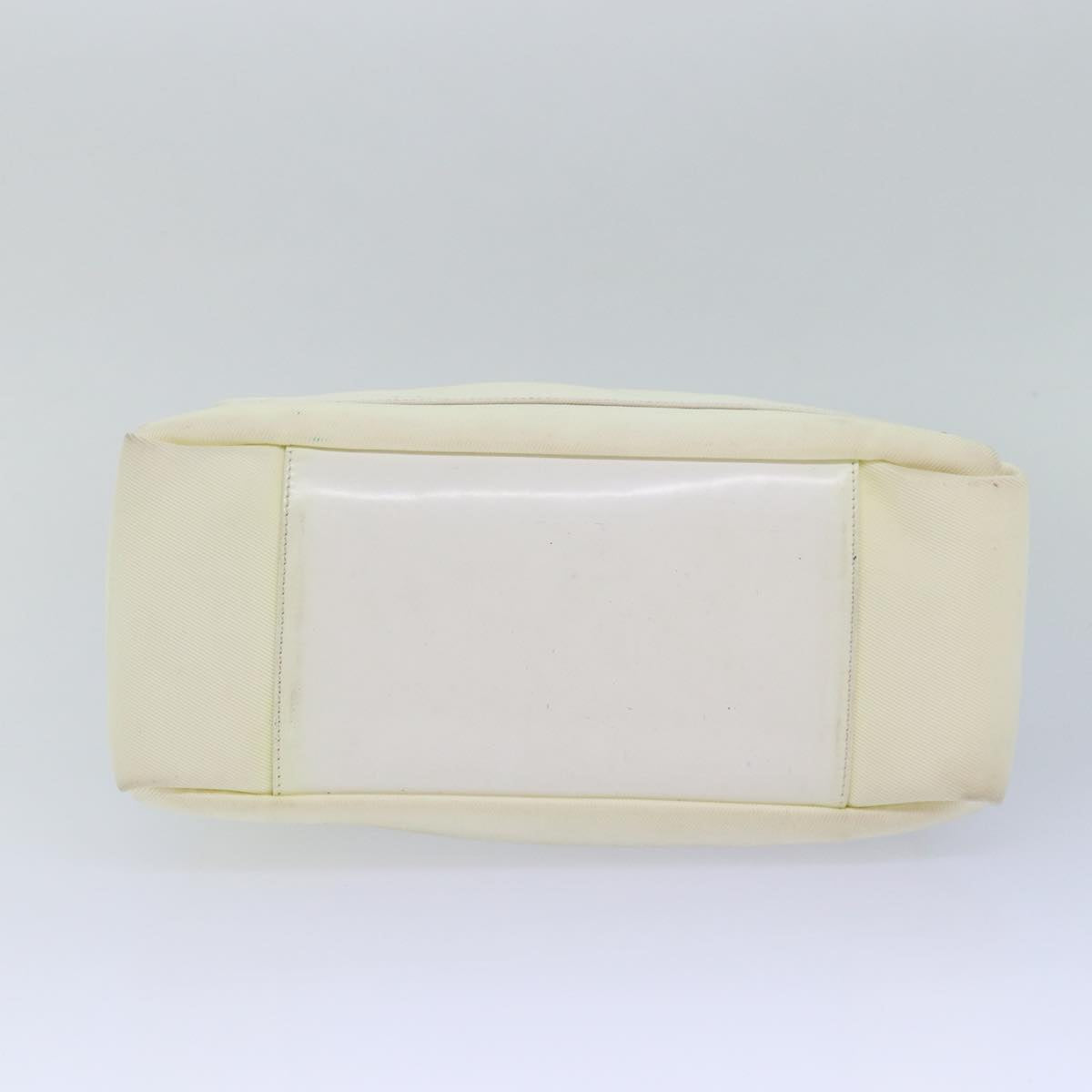 GUCCI Bamboo Shoulder Bag Nylon 2way White Auth bs15618