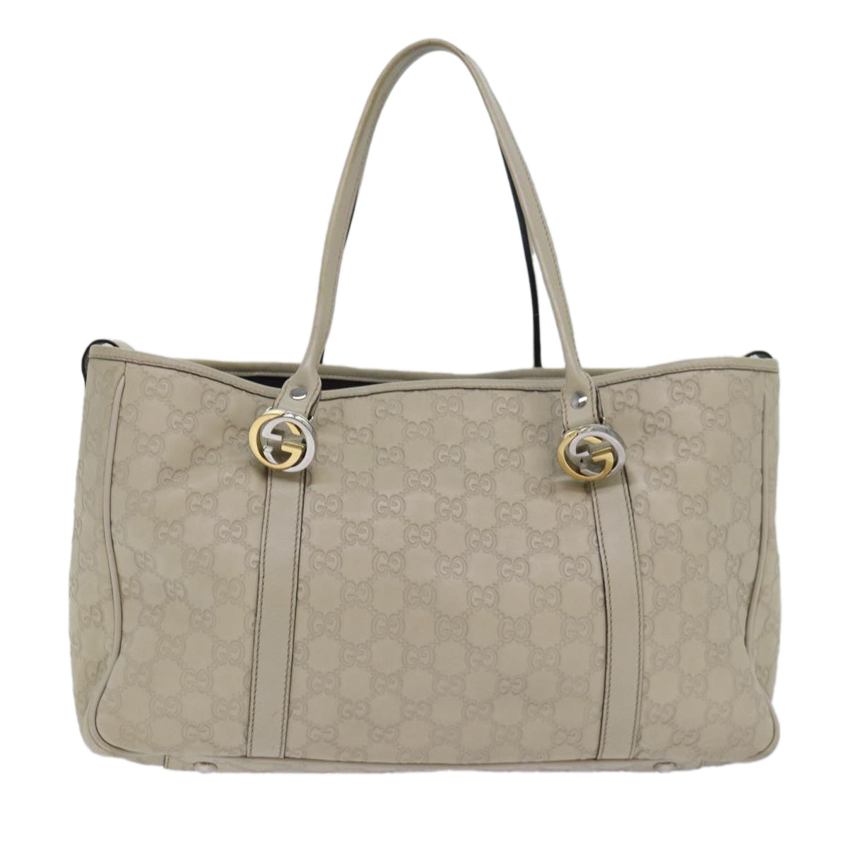 GUCCI GG Canvas GG Twins Guccissima Tote Bag White Auth bs15619