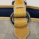 CELINE Macadam Canvas Tote Bag Yellow Light Blue Auth bs15626V-17