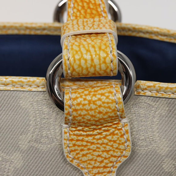 CELINE Macadam Canvas Tote Bag Yellow Light Blue Auth bs15626V