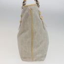CELINE Macadam Canvas Tote Bag Yellow Light Blue Auth bs15626V-3