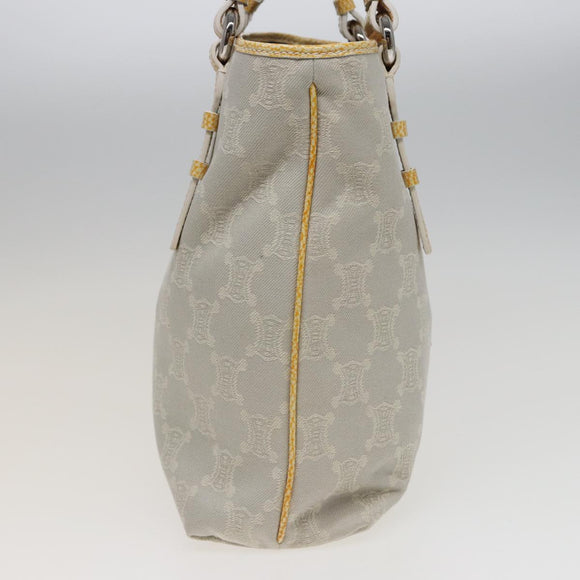 CELINE Macadam Canvas Tote Bag Yellow Light Blue Auth bs15626V