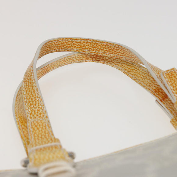 CELINE Macadam Canvas Tote Bag Yellow Light Blue Auth bs15626V