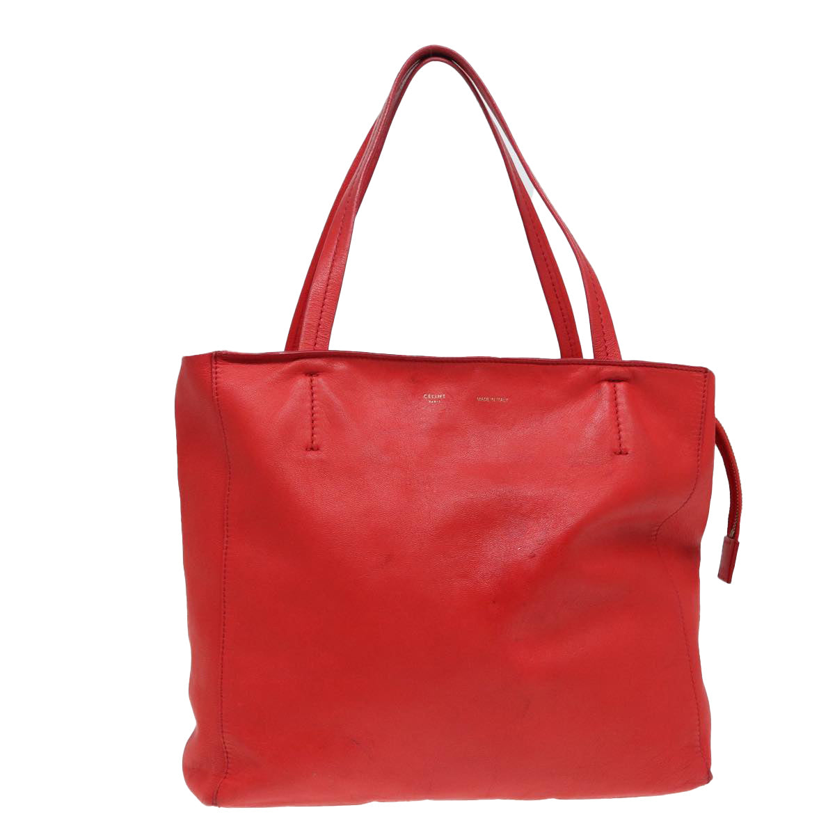 CELINE Tote Bag Leather Red Auth bs15628