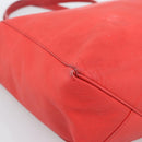 CELINE Tote Bag Leather Red Auth bs15628-15