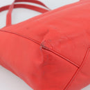 CELINE Tote Bag Leather Red Auth bs15628-9