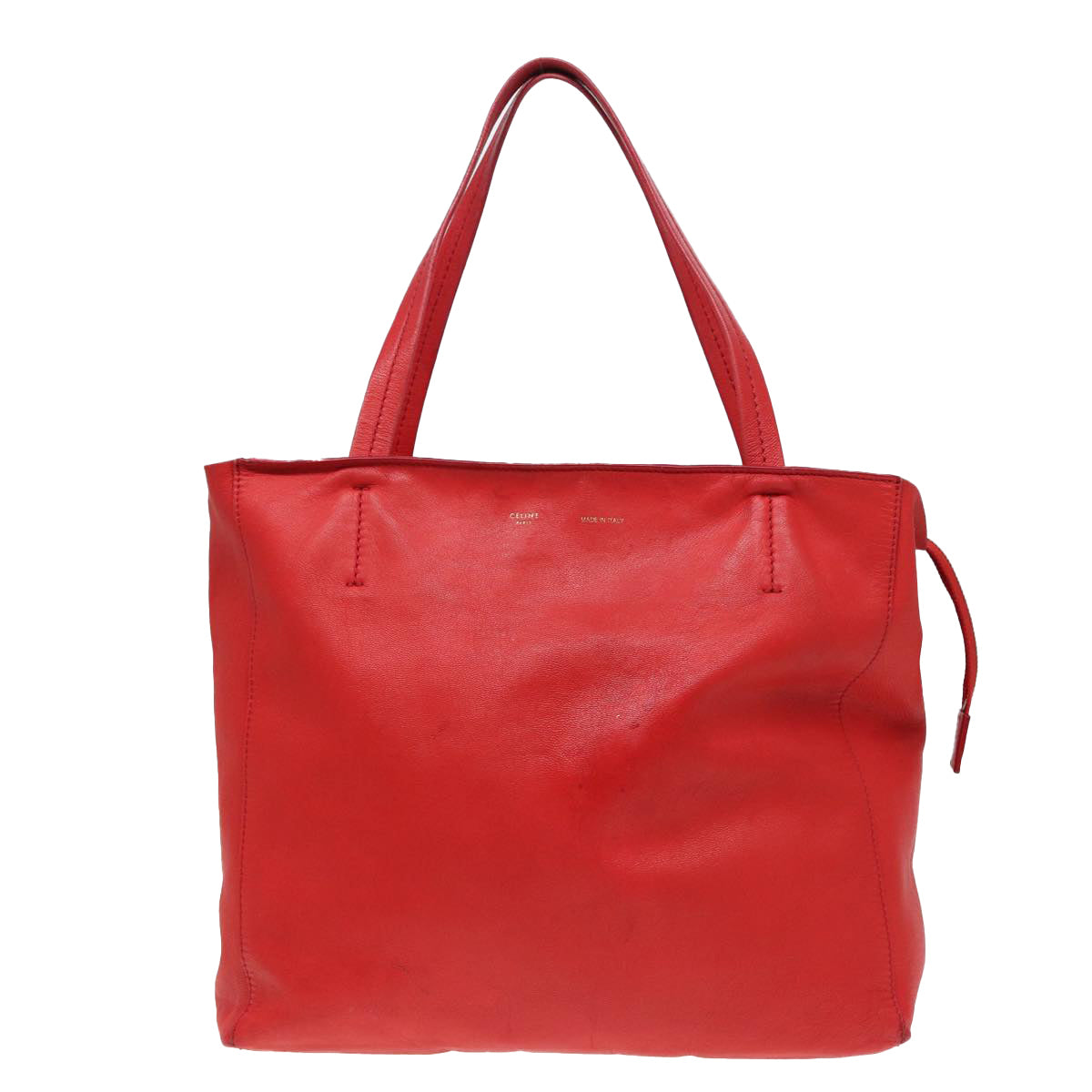 CELINE Tote Bag Leather Red Auth bs15628 - 0