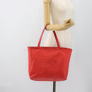 CELINE Tote Bag Leather Red Auth bs15628-25