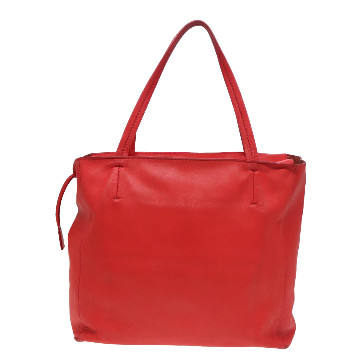 CELINE Tote Bag Leather Red Auth bs15628