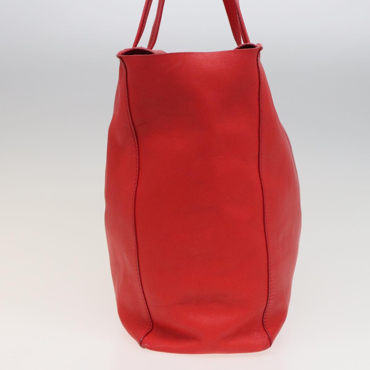 CELINE Tote Bag Leather Red Auth bs15628