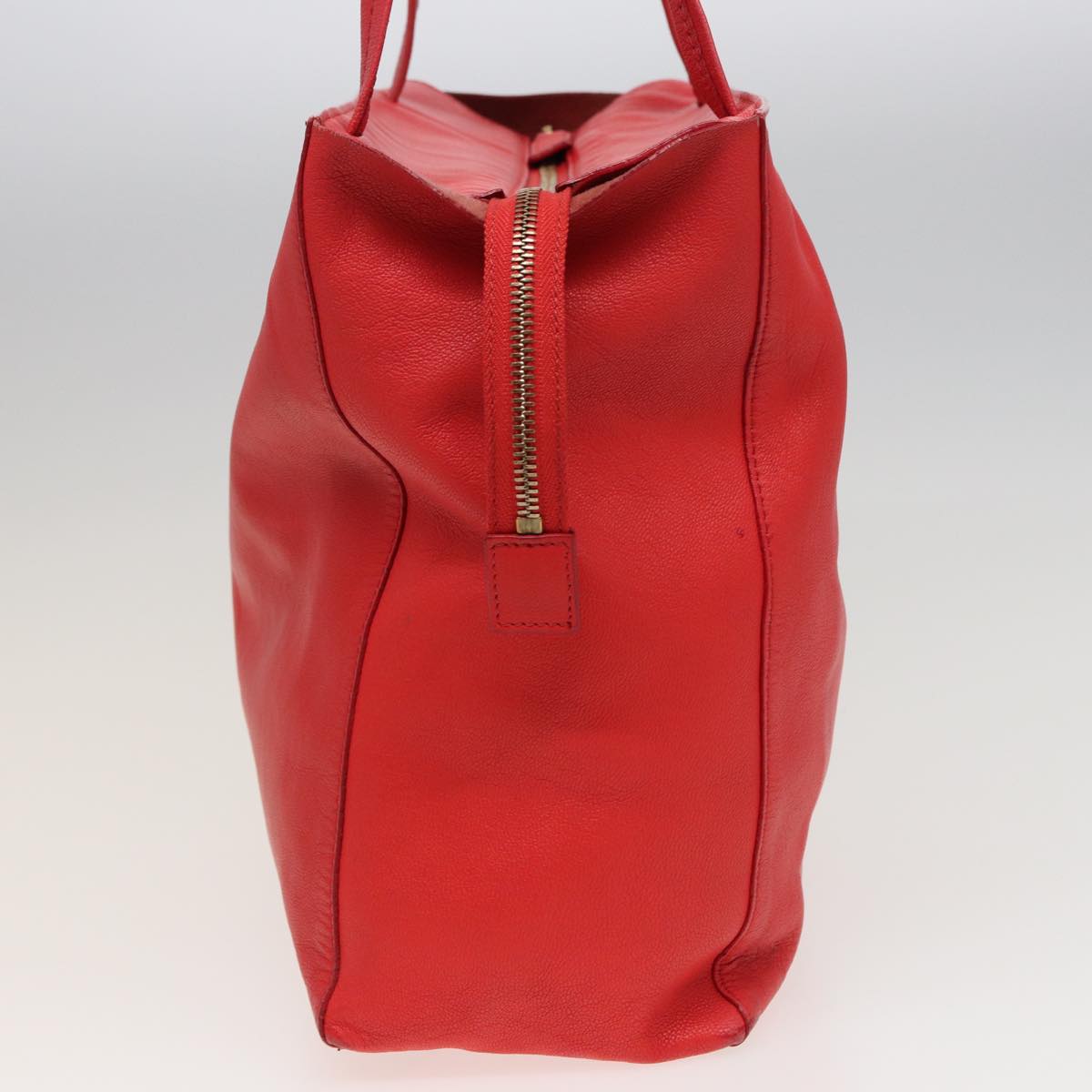 CELINE Tote Bag Leather Red Auth bs15628