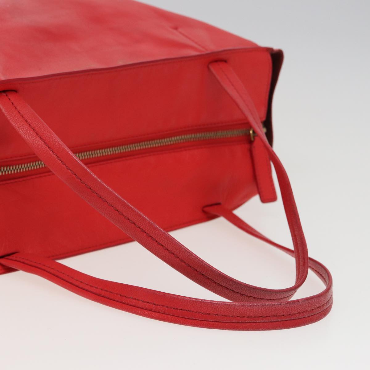 CELINE Tote Bag Leather Red Auth bs15628