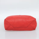 CELINE Tote Bag Leather Red Auth bs15628-5