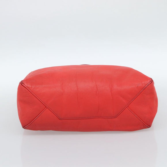 CELINE Tote Bag Leather Red Auth bs15628