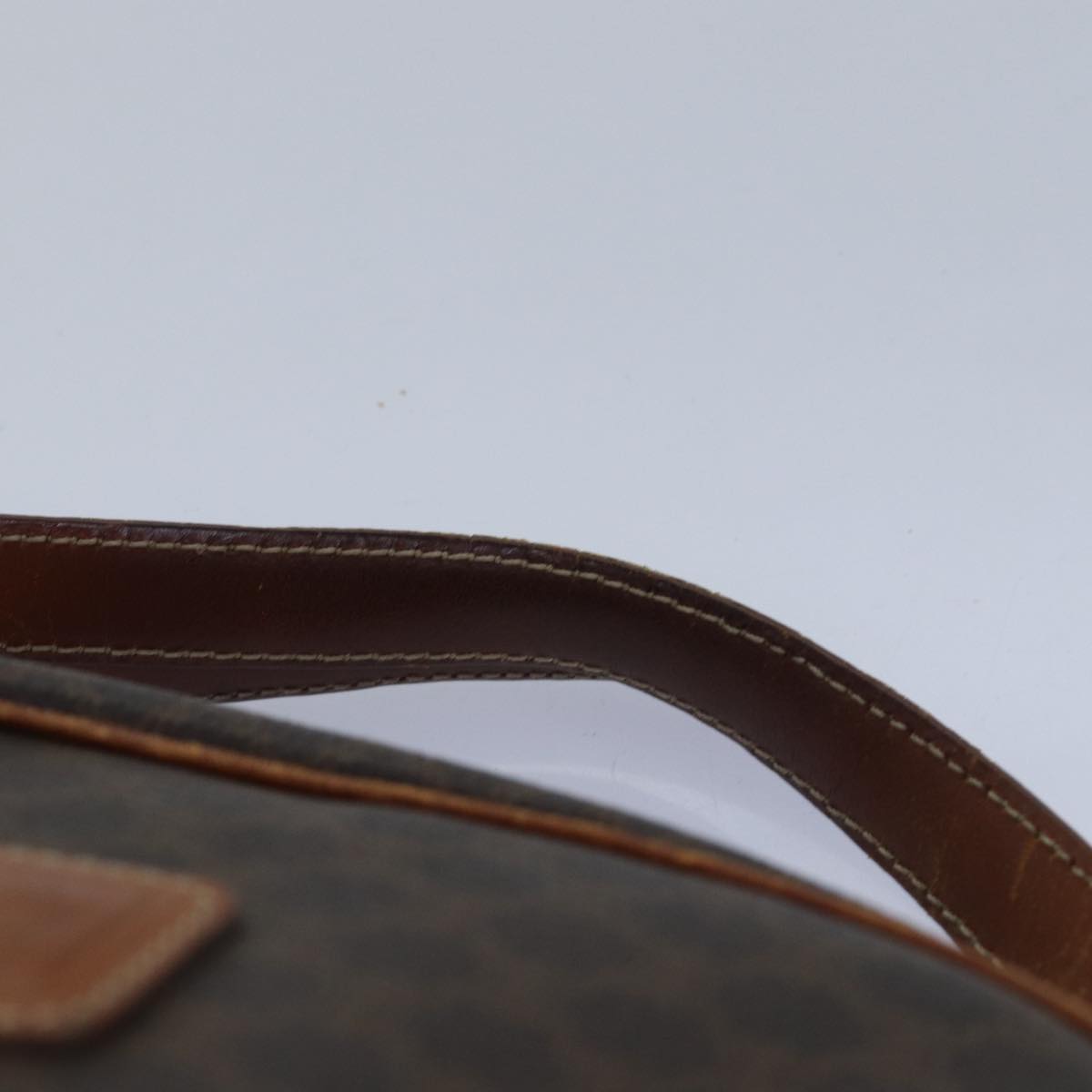 CELINE Macadam Canvas Hand Bag PVC Leather Brown Auth bs15634