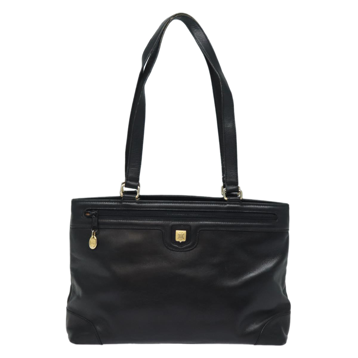 CELINE Tote Bag Leather Black Auth bs15635 - 0