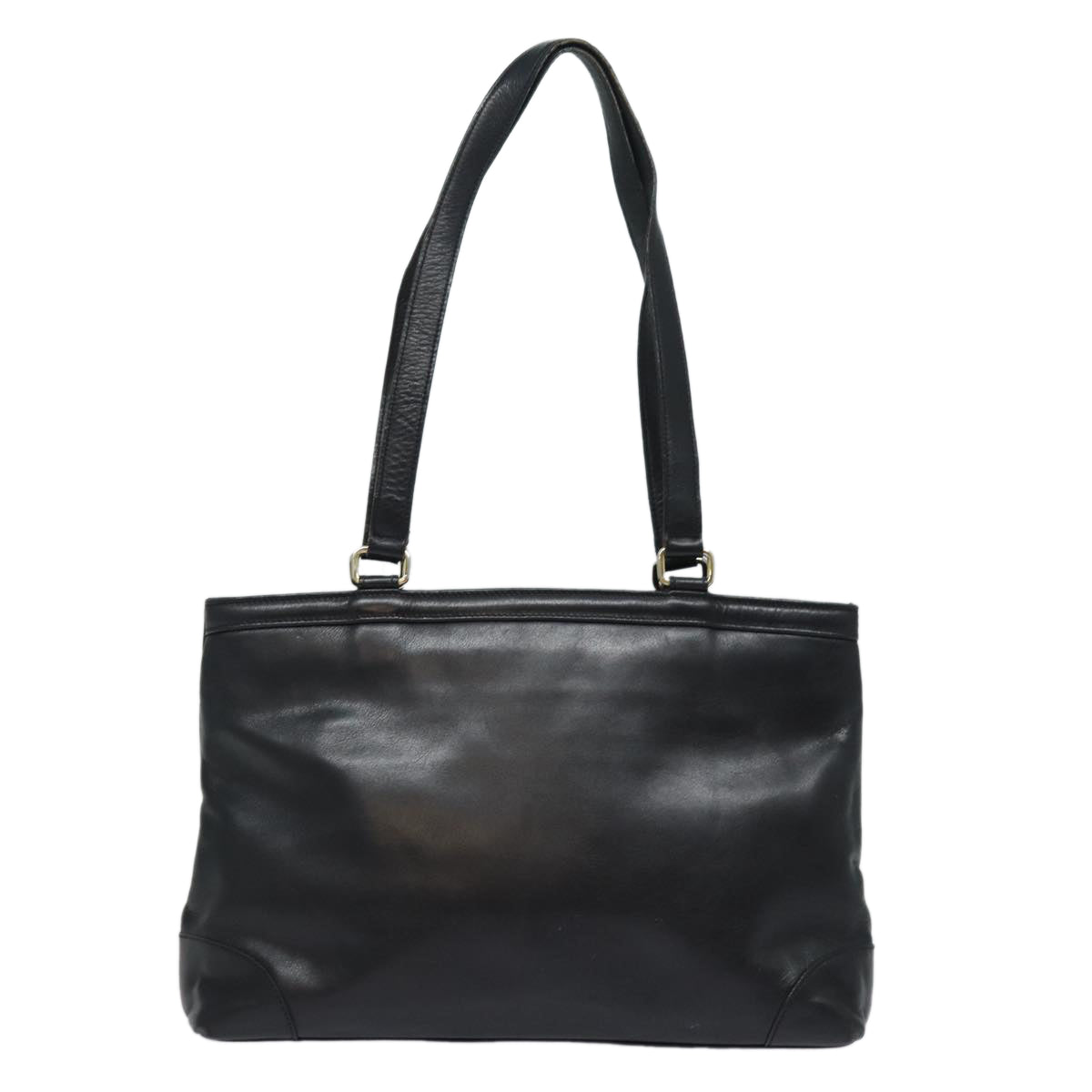 CELINE Tote Bag Leather Black Auth bs15635