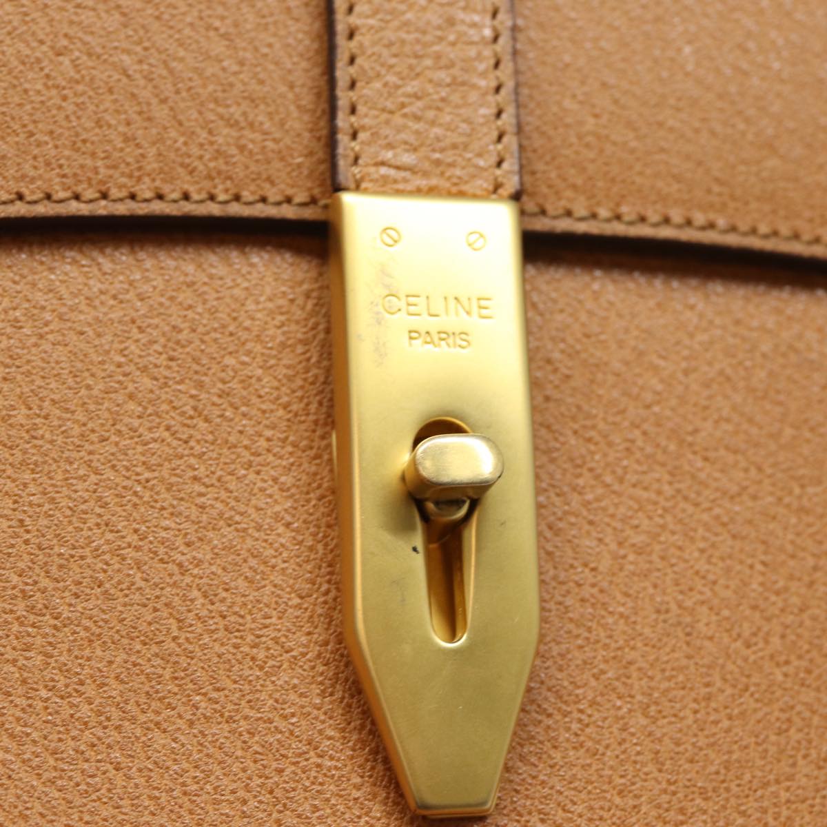 CELINE Shoulder Bag Leather Brown Auth bs15636