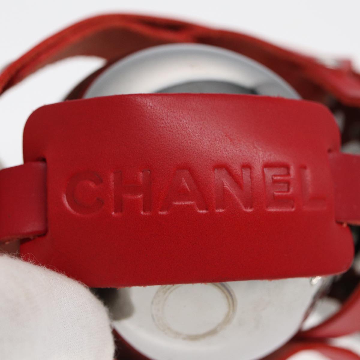 CHANEL Petanque Ball Metal Leather Wood Silver Red CC Auth bs15638A