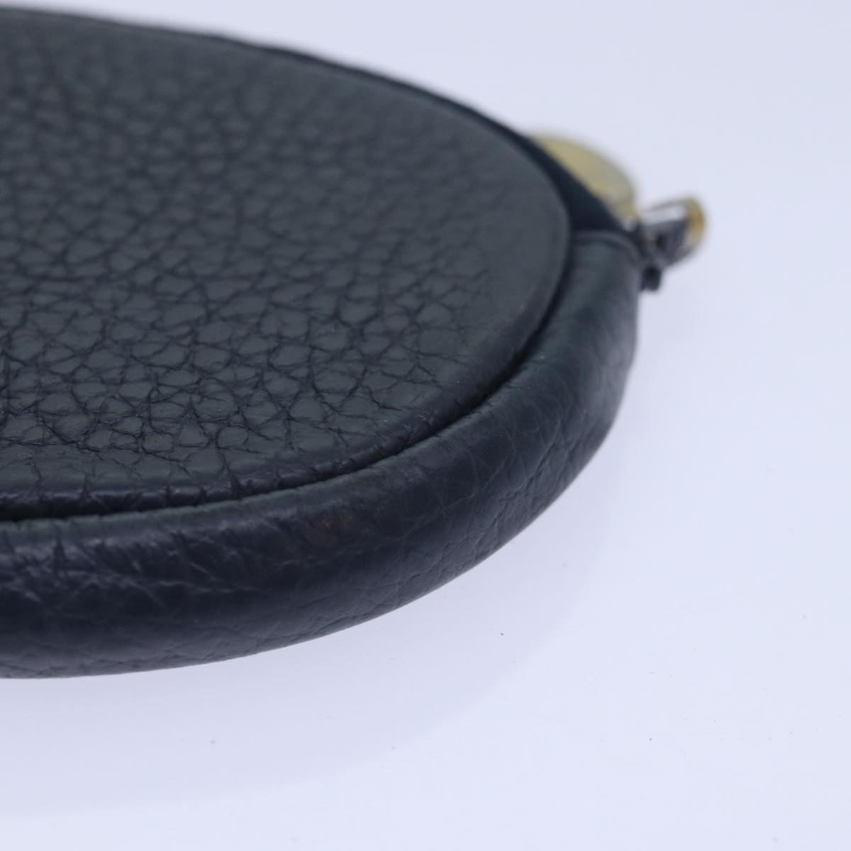 Christian Dior Coin Purse Leather Navy Auth bs15647