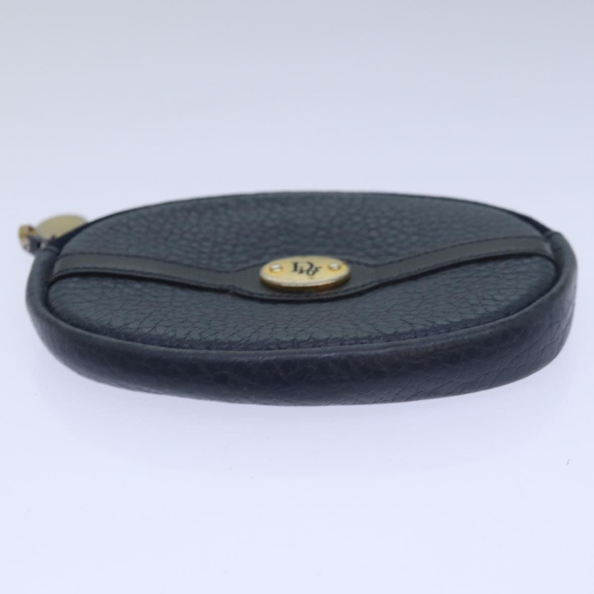 Christian Dior Coin Purse Leather Navy Auth bs15647