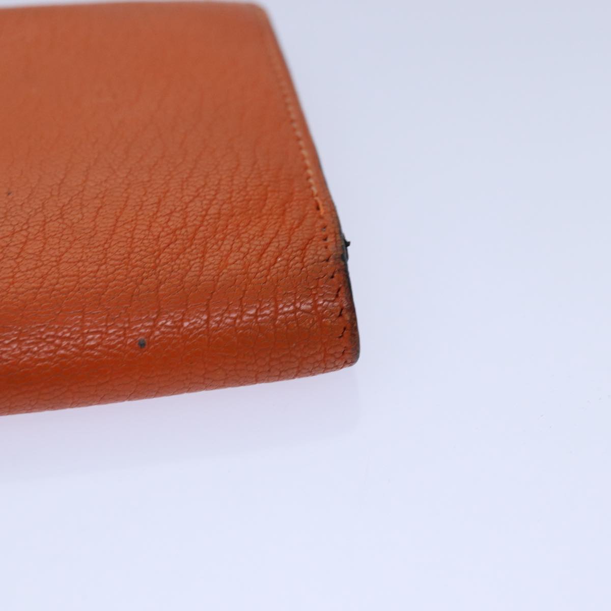 HERMES Beansufla Long Wallet Leather Orange Auth bs15648