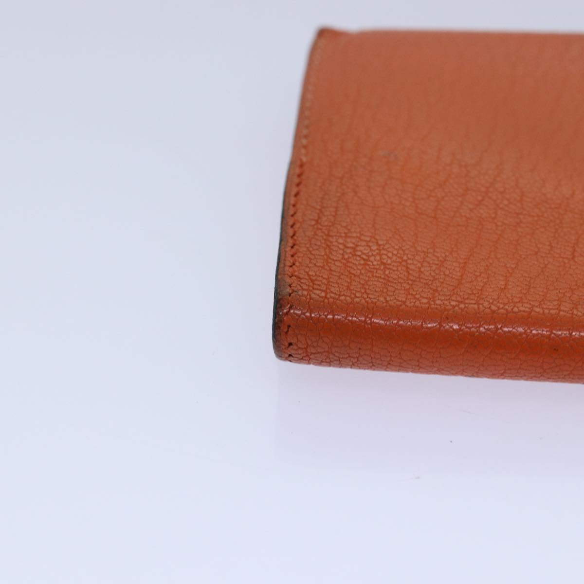 HERMES Beansufla Long Wallet Leather Orange Auth bs15648