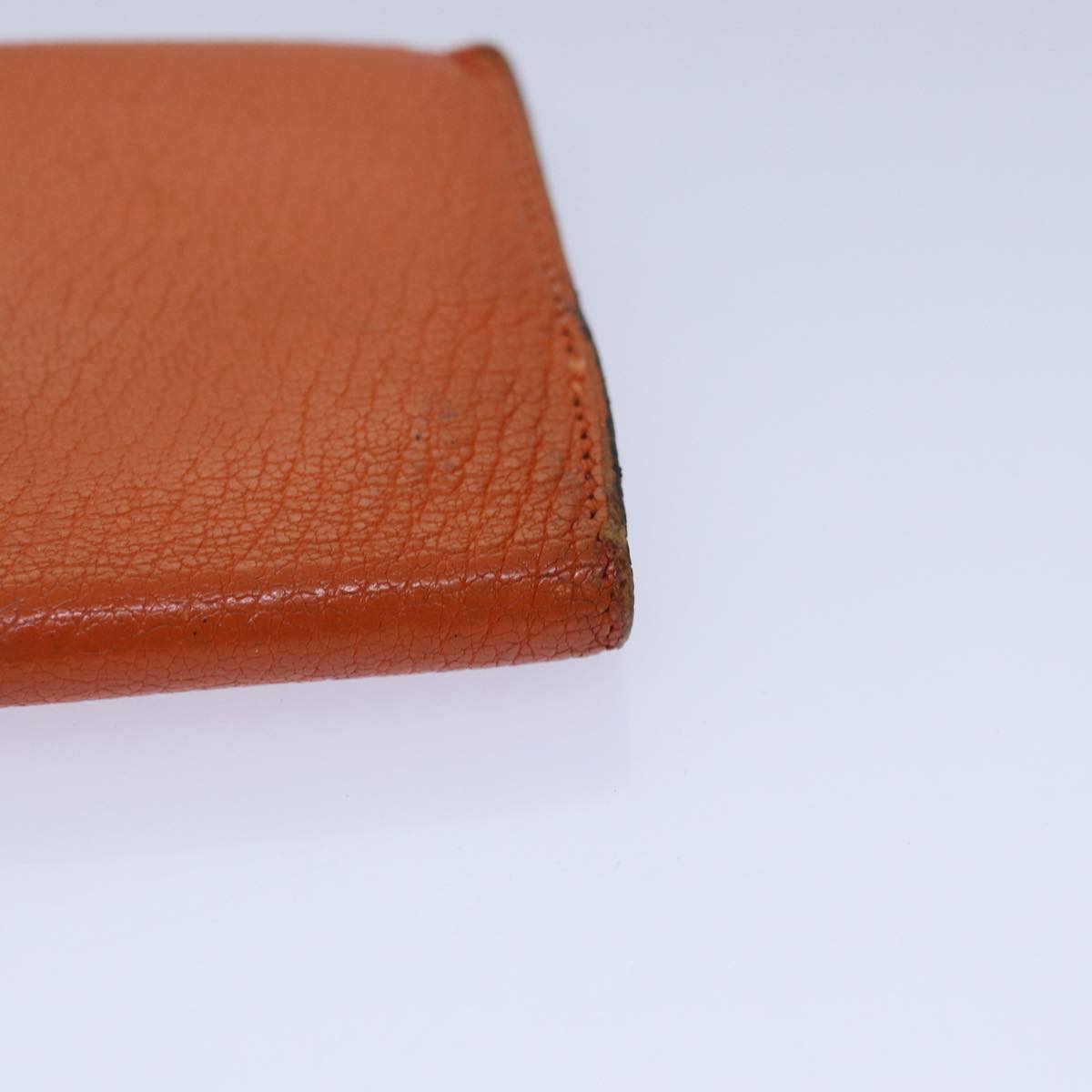 HERMES Beansufla Long Wallet Leather Orange Auth bs15648