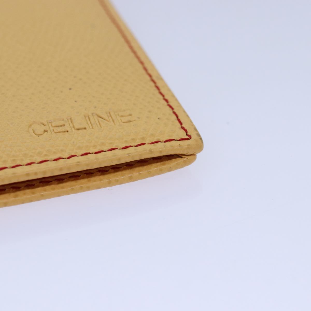 CELINE Long Wallet Leather Yellow Auth bs15655