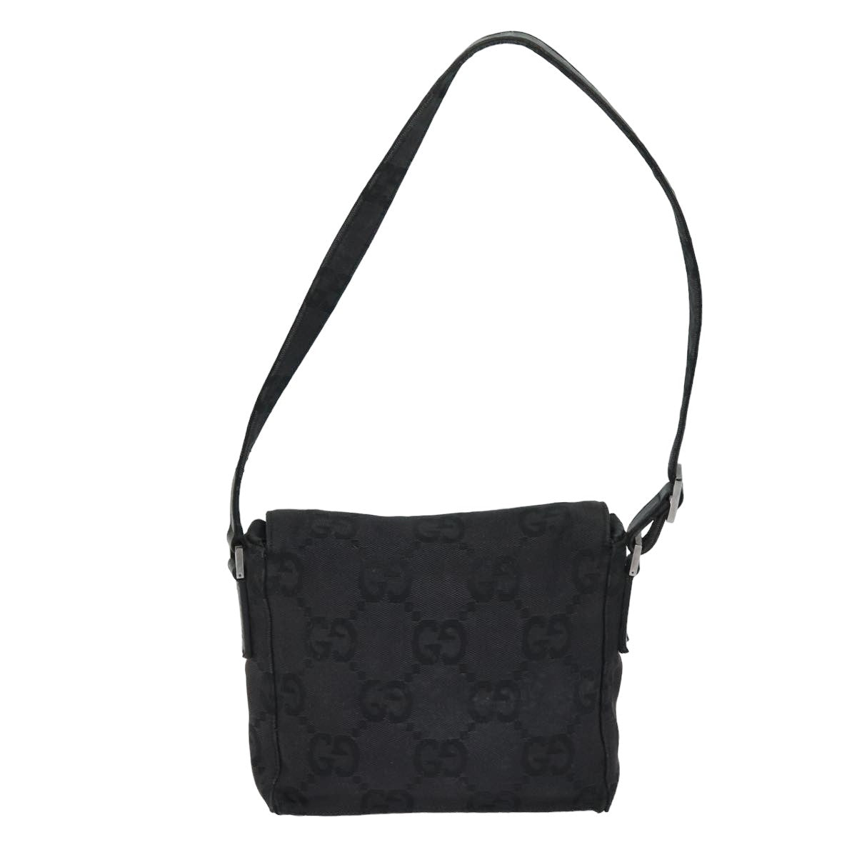 GUCCI GG Canvas Shoulder Bag Black Auth bs15660