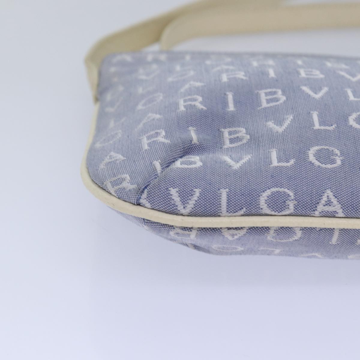 BVLGARI Shoulder Bag Canvas Blue Auth bs15667