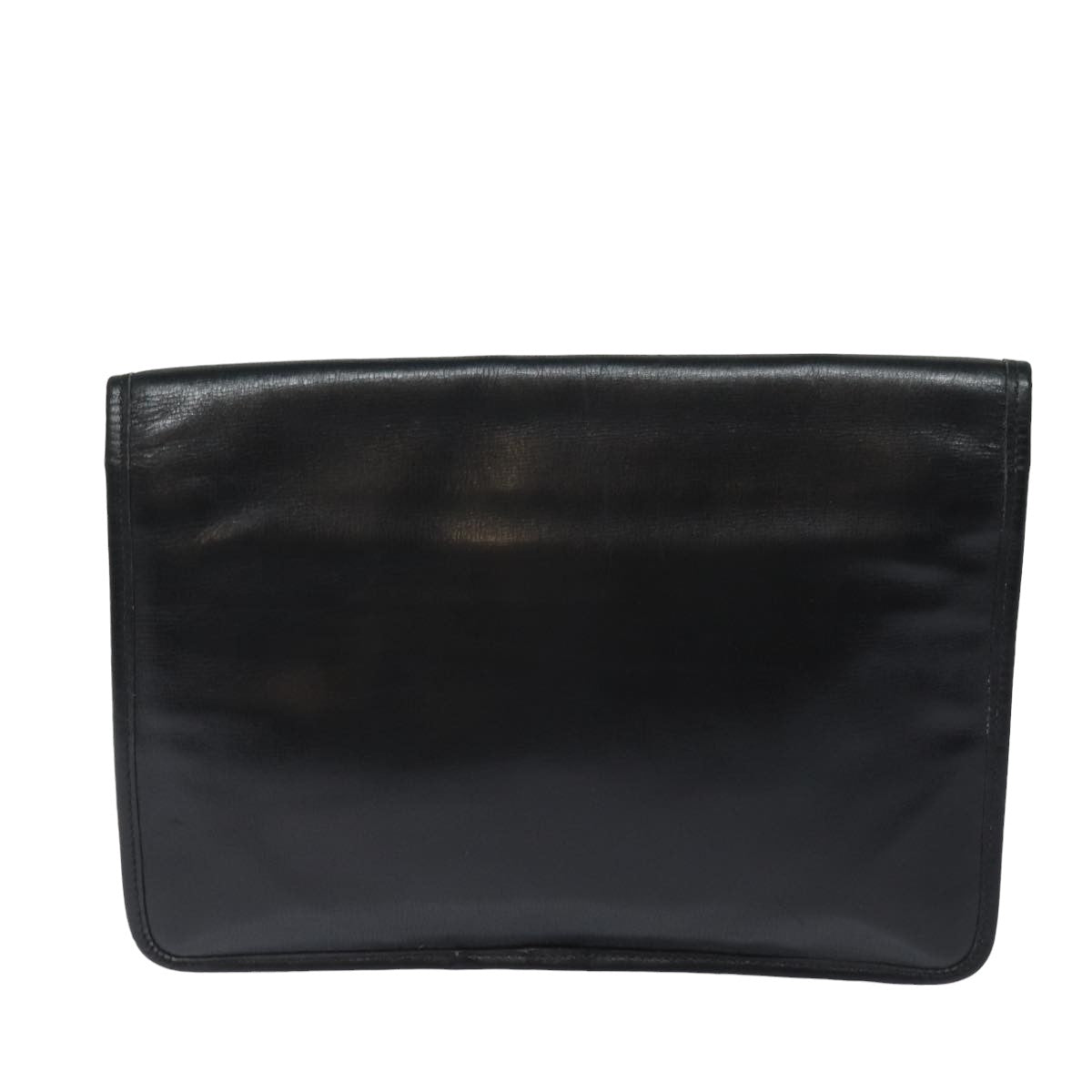 CELINE Clutch Bag Leather Black Auth bs15668 - 0