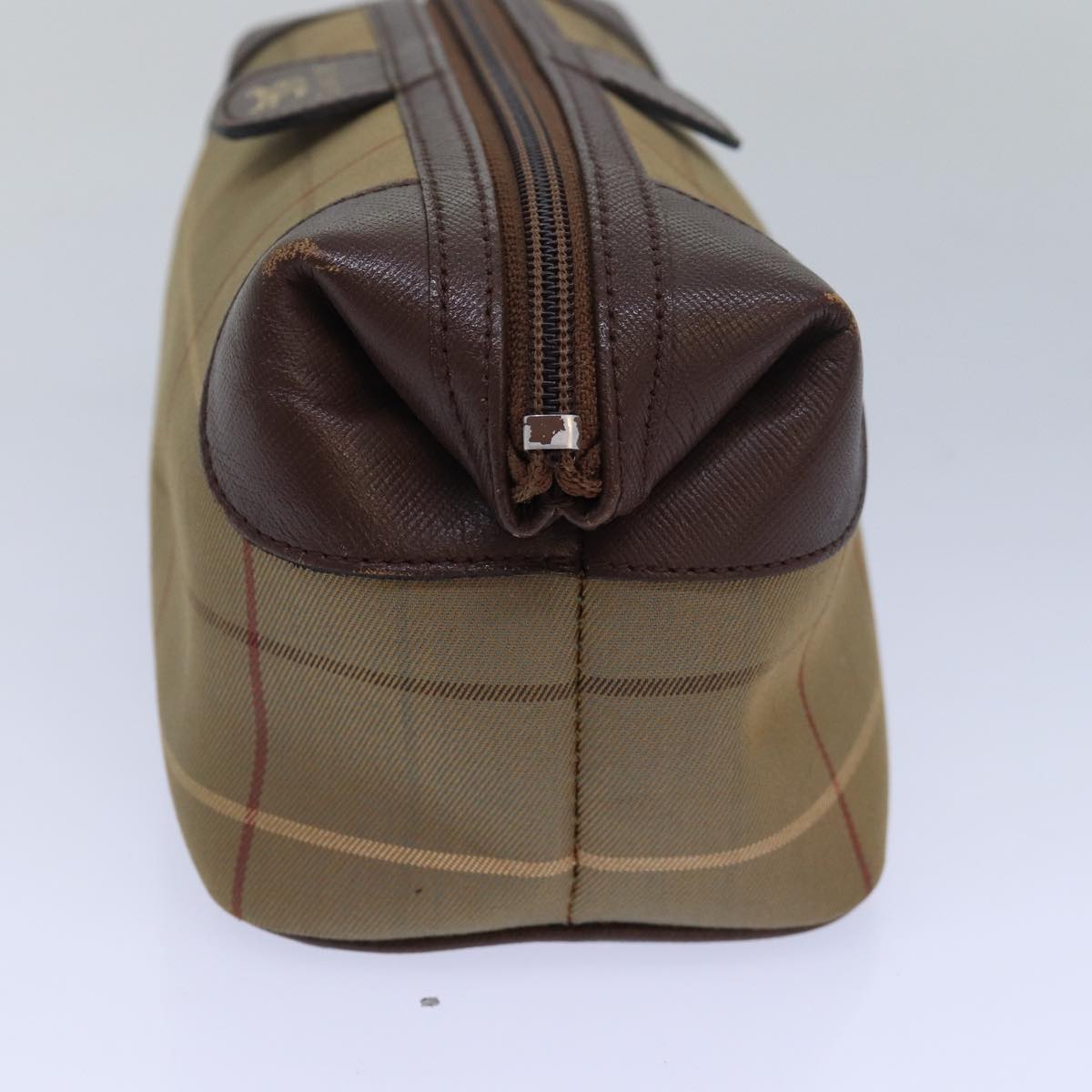 Burberrys Nova Check Pouch Canvas Brown Auth bs15671