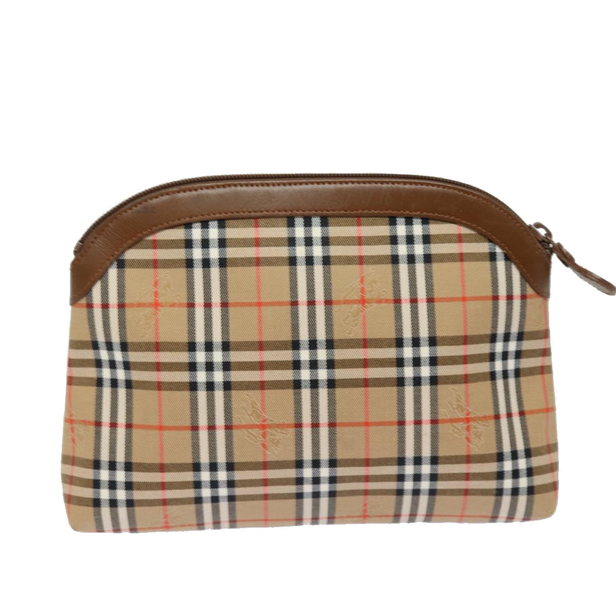 Burberrys Nova Check Pouch Canvas Beige Auth bs15672 - 0