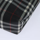 BURBERRY Nova Check Hand Bag Nylon Black Auth bs15673-9