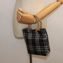 BURBERRY Nova Check Hand Bag Nylon Black Auth bs15673-18